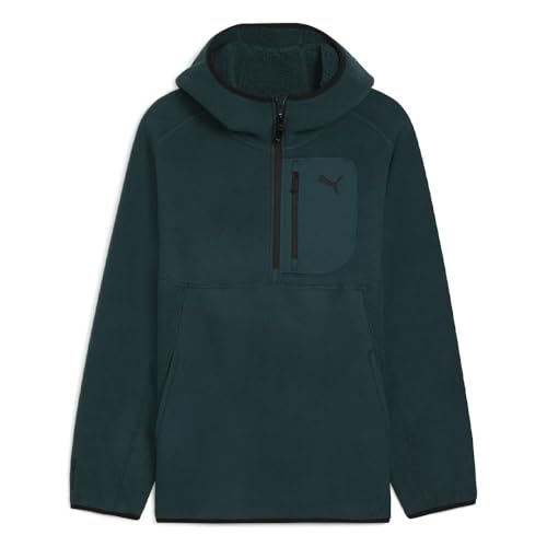 Puma Men's Green Sweatshirt Hoodie, Green, XL