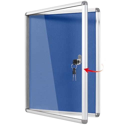 SWANCROWN Lockable Notice Board 360x270mm Tamperproof Display Board 1xA4