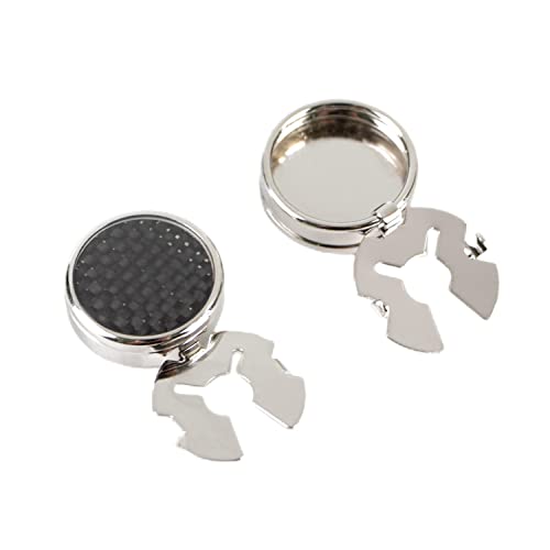 Image of 8Pcs Button Covers for Mens Shirts, Tuxedo Fake Studs | Fits regular dress shirts, button cover cufflinks, brass metal, sleek polished finish, secure clip on, groomsmen accessories