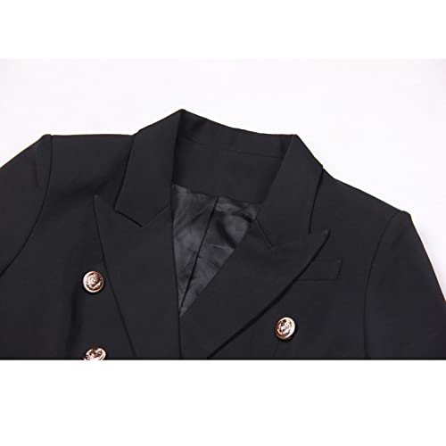Blazer feminino casual, sólido, trespassado, manga comprida, casaco esportivo formal
