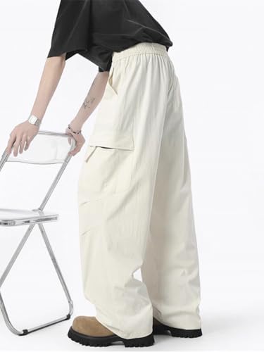 Men's Pants Workwear Ice Silk Lightweight Loose Retro Couple Style Summer Casual Long Pants for Men3