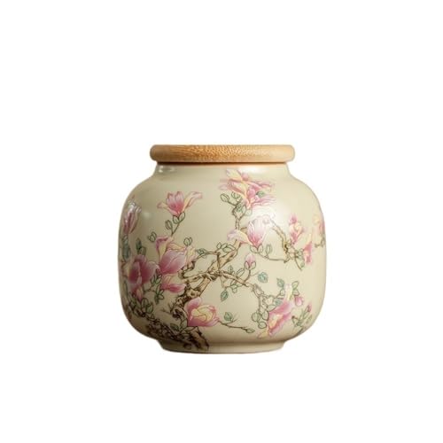 Caddy Tarro de cerámica for té suelto Ru Kiln con tapa, organizador pequeño for té, café y azúcar. Almacenamiento