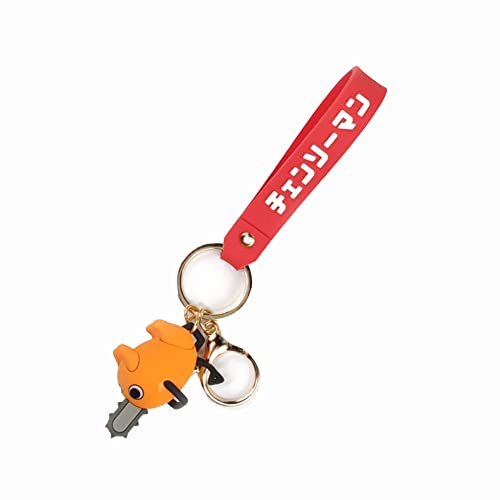 Anjinguang Kettensäge Mann Silikon Schlüsselanhänger Cartoon Charakter Makima Denji Power Hayakawa Aki Strap Keyring Creative Collection Anime Zubehör, 5 cm