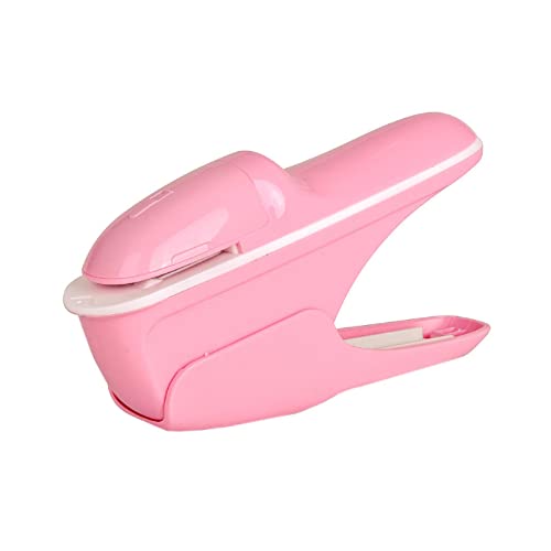 Stapleless Stapler, Manual Staplers, Portable Staple-Free Stapler for Booklet Brochures Newspapers, Leaflets-Pink
