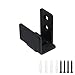 Crapyt Adjustable Sliding Barn Door Bottom Floor Guide, Matte Black U Shape Wall Mount Sliding Barn Hardware with Screws for Cabinet, for Door Thicknesses of 0.98