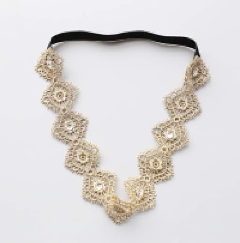 Asufegucd Baby Toddler Elastic Chiffon Flower Headbands Princess Girls Hand Sewing Beads Flower Lace Headwear Nylon Headband (MQ319)