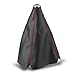 Universal Auto Manual Gear Shift Knob Boot Dust Cover,PU Leather Gear Shifter Boot Gear Gaiter Cover Black Bright Red Stitch