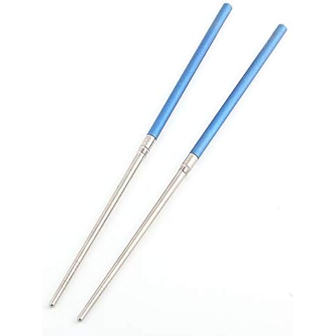 TITANER Chopsticks, Foldable Portable Titanium Chopsticks with Carry Bag, Tableware for Outdoor Camping Picnic (Blue) Cover