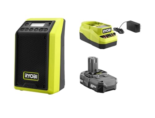 RYOBI PCL600B 18V Cordless Compact Radio Kit with Battery and Charger (Renewed)