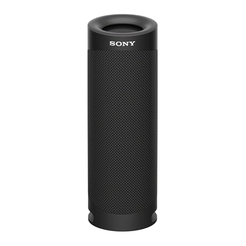 Sony SRS-XB23 EXTRA BASS Wireless Bluetooth Portable Lightweight Travel Speaker, IP67 Waterproof & Durable for Outdoor, 12 Hour Battery, USB Type-C, Removable Strap and Speakerphone, Black