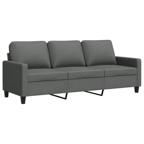 vidaXL Canapé à 3 Places Gris foncé 180 cm Tissu, canapé, canapé de Salon, canapé à Trois...