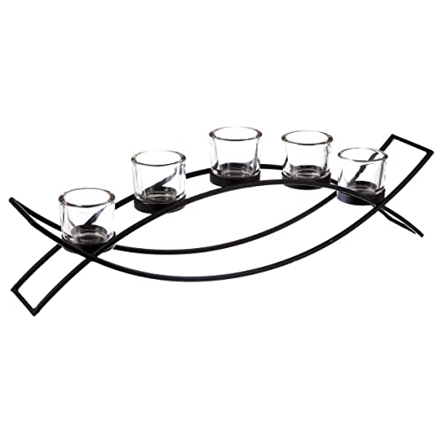 Atmosphera - Photophore sur Pied - métal - 5 Bougies 17x54 cm