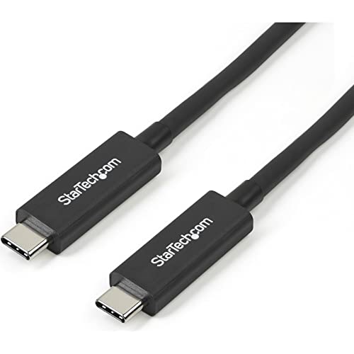 StarTech.com Active 40Gbps Thunderbolt 3 Cable - 3.3ft/1m - Black - 5k 60Hz/4k 60Hz - Certified TB3 Charger Cord w/ 100W Power Delivery (TBLT3MM1MA)