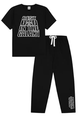 Star Wars Conjunto de pijama largo para hombre Best Dad in the Galaxy, Negro, M | Ya disponible en tu tienda friki favorita! En mundofriki.es!