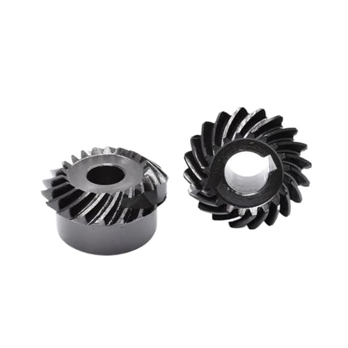 Bevel Gear Pinion Hardware Mechanical 1:1 2M 30 Teeth Spiral Bevel Gear Set 45# Steel Left-Hand and Right-Hand Helical Gear Keyway Bore 14/15/16/18mm(18mm (Keyway 6))