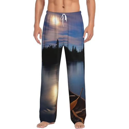 Pantalon pyjama flanelle homme Moonlit Canoe coupe ample et polaire douce