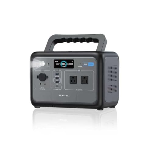 OUKITEL P800E Station d'alimentation portable 800 W, générateur solaire avec batterie LiFePO4 512 Wh, générateur pour USB A, sortie C, puissance de crête 1600 W, charge rapide, 6 kg pour camping