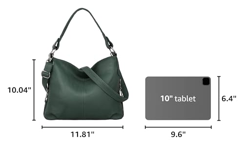 Image of YALUXE Women's Real Leather Shoulder Bags Hobo Handbag Purse Crossbody Bag | Soft Genuine Leather, Convertible, Cross-body Bag, Multiple Pockets, Large Capacity, Medium Size