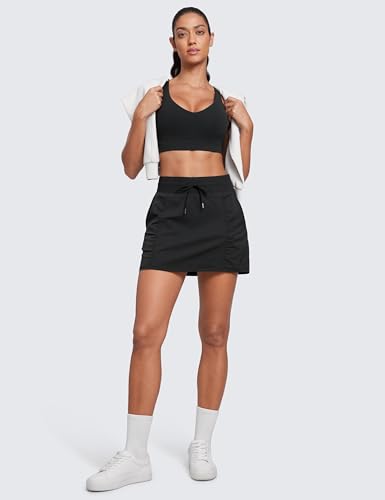 CRZ YOGA Lightweight High Waisted Skirts for Women Golf Casual Athletic Drawstring Skort with Side Pockets3