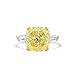 Fancy Yellow Diamond Ring 7.40 Carat (7.79 Ct. TW) Cushion Shape in 18K White Gold, GIA Certified 1196993867, Elegant Statement Gold Jewelry for Women, Anniversary, Engagement, Wedding Present For Her