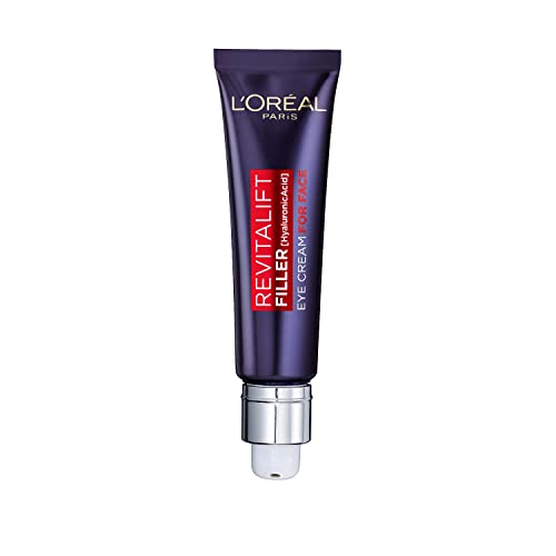 L'Oreal Paris Revitalift Filler Eye Cream + Face Cream, Hyaluronic Acid Eye Cream For Face 30Ml