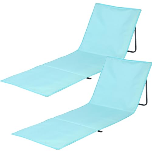 GAOBINGB Sillón de Playa portátil para Adultos (2 Unidades), Plegable, Ligero y reclinable, Ideal para Playa, Oficina, jardín y césped.