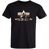 ALPHA INDUSTRIES Basic Logo T-Shirt (M, Black/Copper)