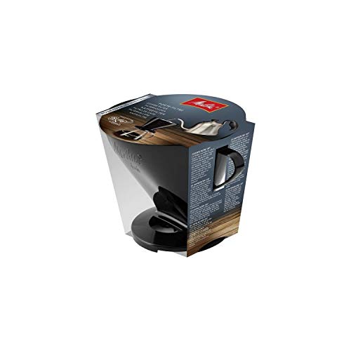 Melitta, Soporte para filtros de café, Para filtros de tamaño 1x6, Compatible con 1 jarra o 2 tazas, Plástico, Pour Over, Negro (4006508217571)