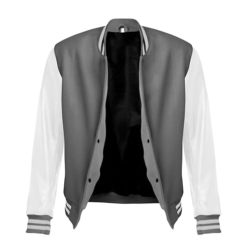 Image of Red And Black Letterman Jacket Men - Mens Black Varsity Letterman High School Baseball Bomber Jacket