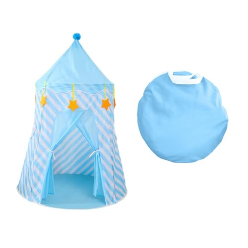 Milageto Casa de Juegos para Niños, Tipi, Estructura de Castillo, Opción para Uso en Interiores Y Exteriores, Azul