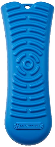 Le Creuset Enameled Cast-Iron 10-1/4-Inch Square Skillet Grill, Marseille & Silicone Handle Sleeve, 5 3/4" X 2", Marseille #TOP5