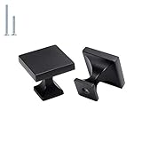 homdiy Black Cabinet Knobs Black Drawer Knobs 25Pack - HD6785BK Matte Black Kitchen Knobs Square...
