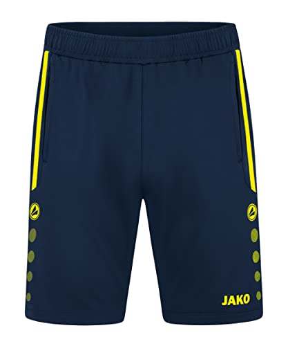 JAKO Kinder Trainingsshorts Allround, Marine/Neongelb, 164