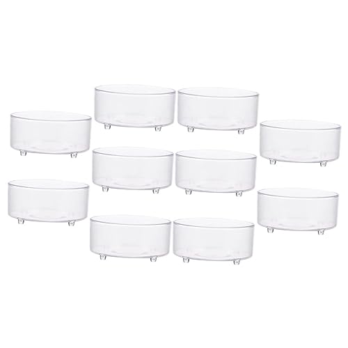 ERINGOGO 10Pcs Acrylic Reptile Feeding Bowls Durable Water and Food Dishes for Bearded Dragons Geckos Lizards and Stable Turning Easy to Clean Reptile Care