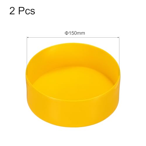 Image of uxcell 2pcs Rubber End Caps 150mm(6 Inch) ID Vinyl Round Tube Bolt Cap Cover Screw Thread Protectors Yellow, 50mm Height