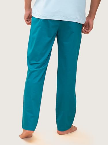 Image of DAMENSCH Regular Fit Cotton Blend Woven Casual Style Pyjama Dual Pockets Breathable Microfibre Waistband Anti-Bacterial Stretchable Soft Comfortable Pyjama For Men
