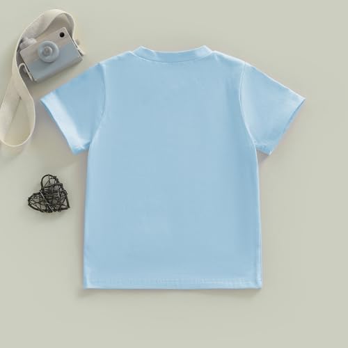 Image of Easter Bunny Shirt for Toddler Boys Girls Kids Funny Rabbit Letters Graphic Cotton Short Sleeve T-Shirt Top