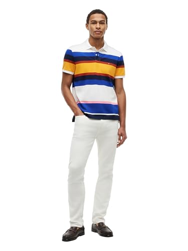 Image of Tommy Hilfiger Men's Short Sleeve Polo Shirts in Regular Fit With Stretch and Organic Pique Cotton