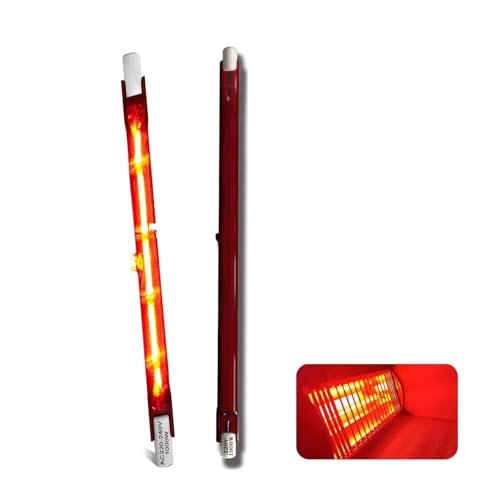 Lampada Infrarossi 1000W Dimmerabile, 254mm R7S Rubino Lineare A Doppia Estremità Alogena Lampadine per Heatmaster U3, Riscaldante Giardino Interno/Esterno, 1000LM, Nessuno Sfarfallio, 2 Pezzi