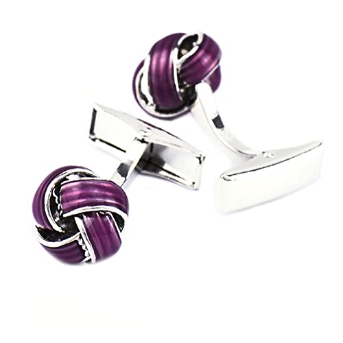 Daesar Mancuernillas de Cobre con Nudo Morado Plata miniatura 1