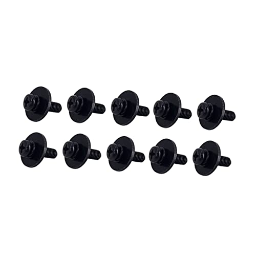 10 piezas de tornillos de fijación negros para tambor con arandelas para accesorios de montaje de tensores de tambor miniatura 6