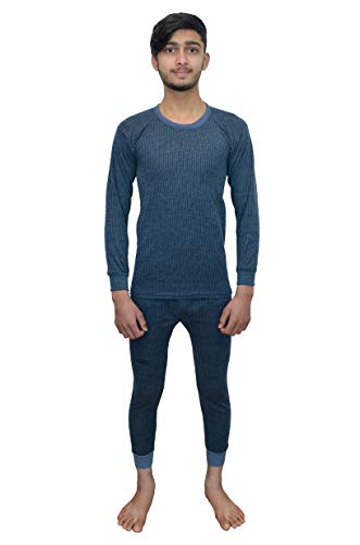 Round Neck Men's Thermal Set (40, Navy Blue)