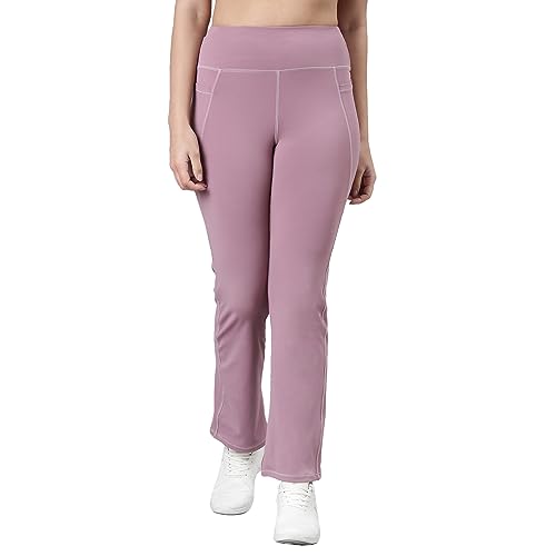 Image of Enamor High Rise Full Length Pull on Boot Cut Active Pant for Women - Relaxed Fit, Quick Dry, Antimicrobial - A402