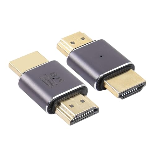 RIIEYOCA Adaptateur HDTV mâle à mâle 8K&60Hz HDTV 2.1UHD Connector 3D Extender Support 8K@60Hz / 4K@120Hz, 2 Packs