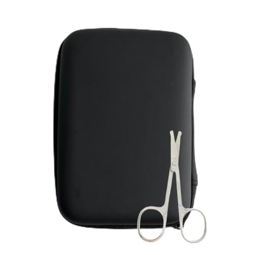 Kit Case e Tesoura Case Estojo Organizador Preto com Zíper e Divisória