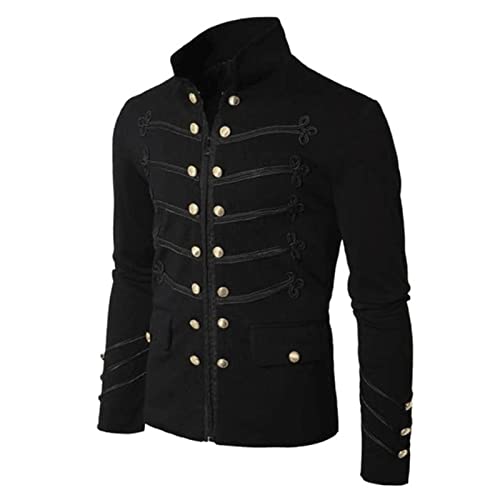 SARGE Ropa gótica para Hombre, Chaqueta Vintage sólida para Hombre, Túnica Steampunk,...