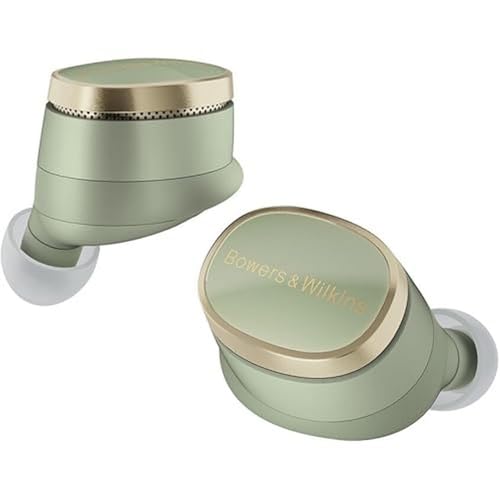 Image of Bowers & Wilkins Pi8 True Wireless Noise Cancelling Earbuds with Bluetooth aptX, 24-bit Wireless Connection, Audio Retransmission, and 6 Built-in Microphones - Jade Green