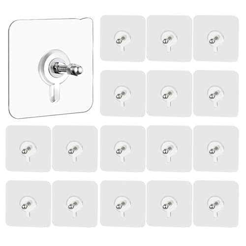 20 Stück Klebeschrauben Ohne Bohren,Klebeschrauben extra stark,Klebe schrauben Transparente für Bad Küchen,Bis zu 10 kg Belastung