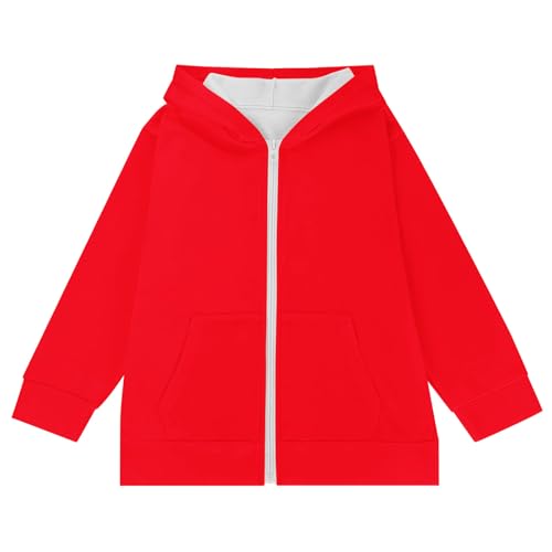 Hoodies for Girls Boys Fashion Sports Solid Full Zip Long Sleeve Sweatshirt Fall Winter Loose Fit Jacket with Pocket3