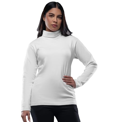 Image of Women Turtleneck Long Sleeve Ribbed Knitted Casual Stretch Top Cotton Slim Fit Mock Turtle Neck Gree Pullover Sweater